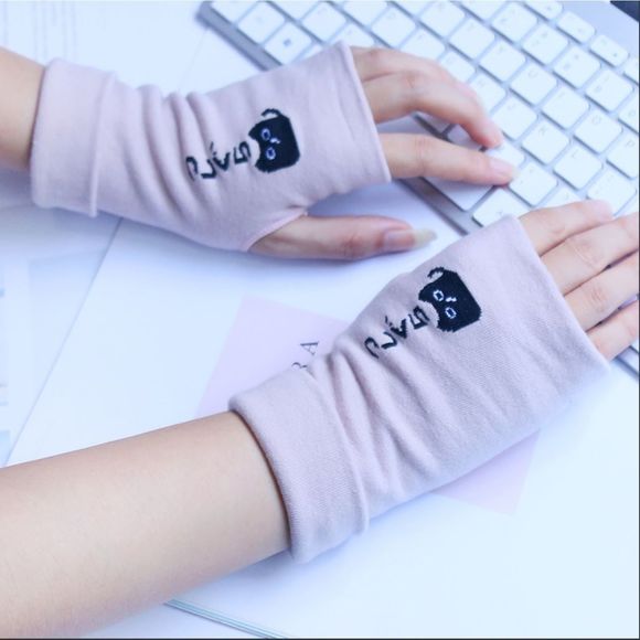 Two pairs cotton cat fingerless gloves - Picture 2 of 8